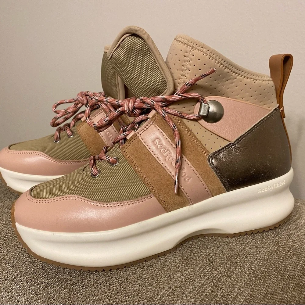 🎉🎊HOST PICKS 🎊🎉See By Chloé Casey High Top Platform Hiker Sneakers MSRP$495 - Picture 2 of 16